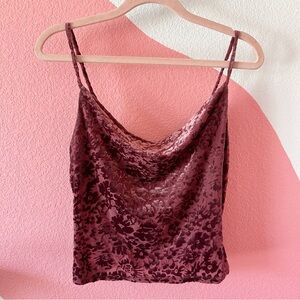 Urban Outfitters Esmie Burnout Velvet Cowl Neck Cami XS